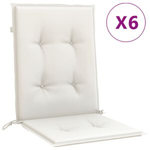 vidaXL Lowback Chair Cushions 6 pcs Melange Cream 100x50x4 cm Fabric