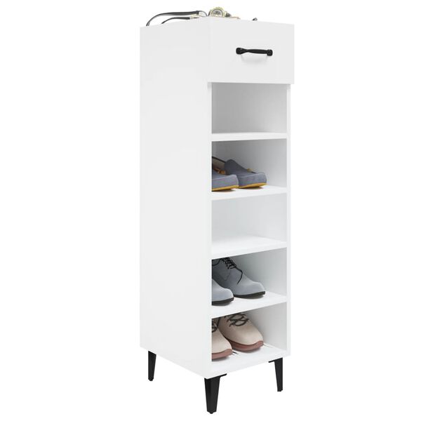 vidaXL Shoe Cabinet High Gloss White 30x35x105 cm Engineered Wood