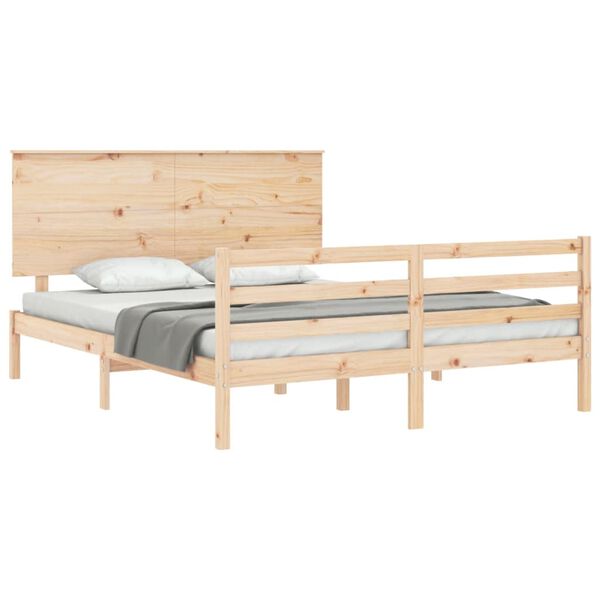 vidaXL Bed Frame without Mattress King Size Solid Wood