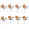vidaXL Garden Chairs 8 pcs with Cushions Solid Acacia Wood