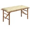 vidaXL Folding Garden Bench with Cushion 118 cm Bamboo