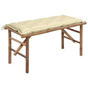 vidaXL Folding Garden Bench with Cushion 118 cm Bamboo