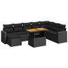 vidaXL 9 Piece Garden Sofa Set with Cushions Black Poly Rattan