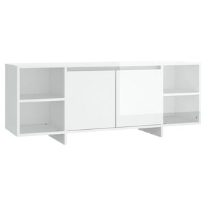 vidaXL TV Cabinet High Gloss White 130x35x50 cm Engineered Wood
