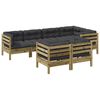 vidaXL 7 Piece Garden Sofa Set with Cushions Impregnated Wood Pine
