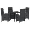vidaXL Garden Dining Set 5 pcs Black Poly Rattan