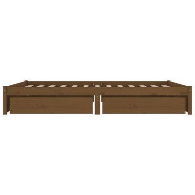 vidaXL Bed Frame with Drawers Honey Brown 180x200 cm Super King Size
