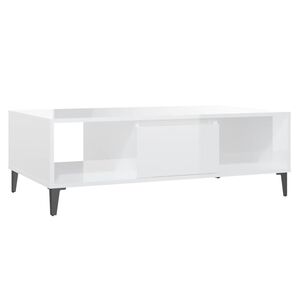 vidaXL Coffee Table | High gloss white | Engineered wood, metal | Medium