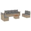 vidaXL 9 Piece Garden Sofa Set with Cushions Mix Beige Poly Rattan