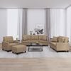 vidaXL 4 Piece Sofa Set with Pillows Cappuccino Faux Leather