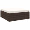 vidaXL Sectional Footrest 1 pc with Cushion Poly Rattan Brown