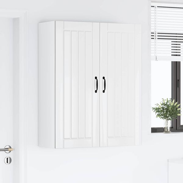 vidaXL Dishwasher Panel Lucca High Gloss White 80 x 31 x 100 cm