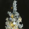 vidaXL Slim Christmas Tree 300 LEDs & Ball Set & Flocked Snow 300 cm
