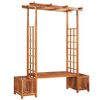 vidaXL Garden Pergola with Bench and Planter Solid Acacia Wood