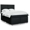 vidaXL Box Spring Bed with Mattress Black Queen Fabric