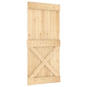 vidaXL Sliding Door NARVIK Natural and Black 95 x 210 cm (213.5 cm)