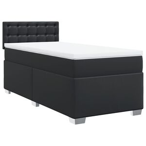 vidaXL Box Spring Bed with Mattress Black King Single Faux Leather