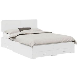 vidaXL Bed Frame with Drawer White 150 x 200 cm Engineered Wood