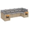 vidaXL 7 Piece Garden Sofa Set with Cushions Beige Poly Rattan