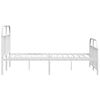 vidaXL Metal Bed Frame without Mattress with Footboard White 135x190cm