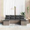 vidaXL Garden Sofa Set with Cushion 4 pcs Grey Poly Rattan