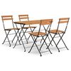 vidaXL 5 Piece Folding Bistro Set Solid Wood Acacia and Steel