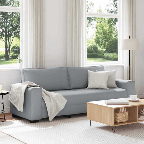 vidaXL 3-Seater Sofa&nbsp;Light Grey 220x77x82 cm Fabric