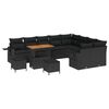 vidaXL Garden Sofa Set 12 pcs 11-Seater Black Poly Rattan