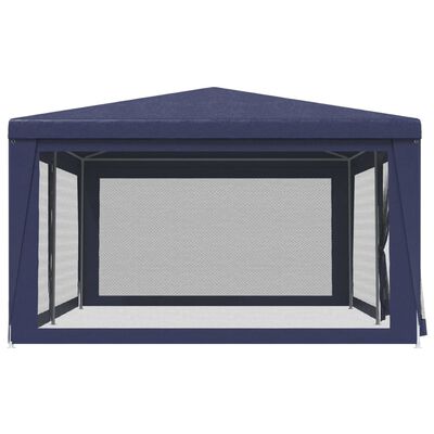 vidaXL Party Tent with 6 Mesh Sidewalls Blue 6x4 m HDPE