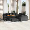 vidaXL Garden Sofa Set with Cushion 13 pcs Black Poly Rattan