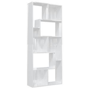 vidaXL Book Cabinet | High gloss white | Engineered wood | Medium | Book Cabinet