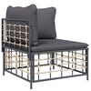 vidaXL 8 Piece Garden Lounge Set with Cushions Anthracite Poly Rattan