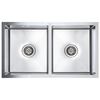 vidaXL Handmade Kitchen Sink with Overflow Hole Stainless Steel