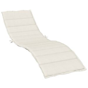 vidaXL Sun Lounger Cushion Melange Cream 200x50x4 cm Fabric