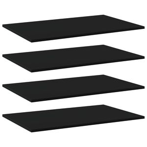 vidaXL Bookshelf Boards 4 pcs Black 80x50x1,5 cm Engineered Wood