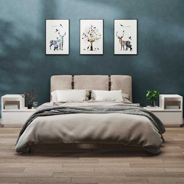 vidaXL Bedside Cabinets 2 pcs White 60x34x51 cm Solid Wood Pine