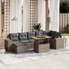 vidaXL 8 Piece Garden Sofa Set with Cushions Grey Poly Rattan