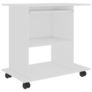 vidaXL Computer Desk | White | Engineered wood | Compact | Pull-Out