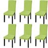 vidaXL Straight Stretchable Chair Cover 6 pcs Green