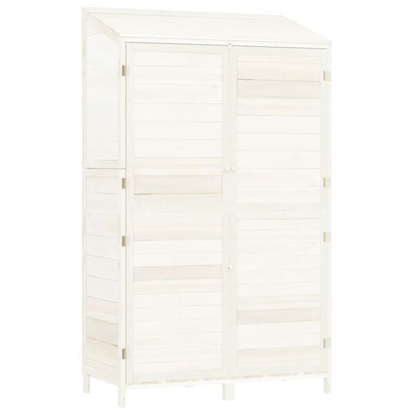 vidaXL Garden Shed White 102x52x174.5 cm Solid Wood Fir