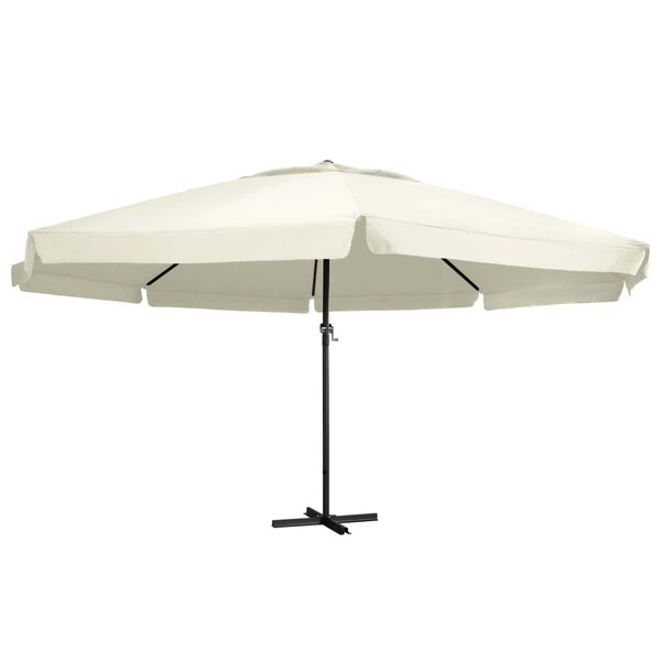vidaXL Garden Parasol with Aluminium Pole 600 cm Sand White