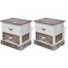 vidaXL Bedside Cabinets 2 pcs Brown and White