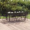 vidaXL 9 Piece Garden Dining Set Black Poly Rattan