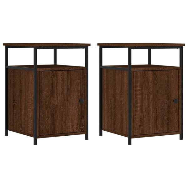 vidaXL Bedside Cabinets 2 pcs Brown Oak 40x42x60 cm Engineered Wood