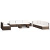vidaXL 9 Piece Garden Lounge Set Poly Rattan Brown