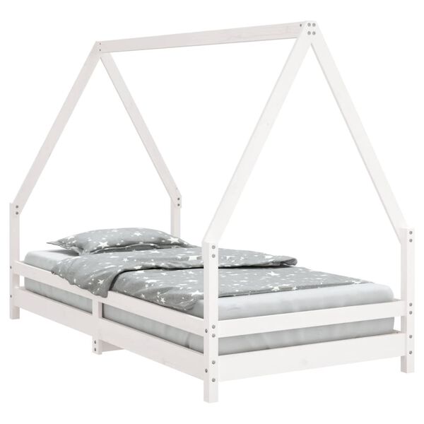 vidaXL Kids Bed Frame White 90x190 cm Solid Wood Pine