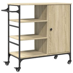 vidaXL Kitchen Trolley Sonoma Oak 87,5x38,5x84,5 cm Engineered Wood