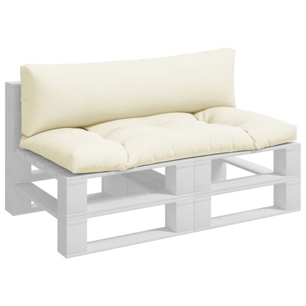 vidaXL Pallet Cushions 2 pcs Cream Fabric