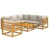 vidaXL 7 Piece Garden Lounge Set with Light Grey Cushions Solid Wood