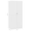 vidaXL Wardrobe White 80x52x180 cm Engineered Wood